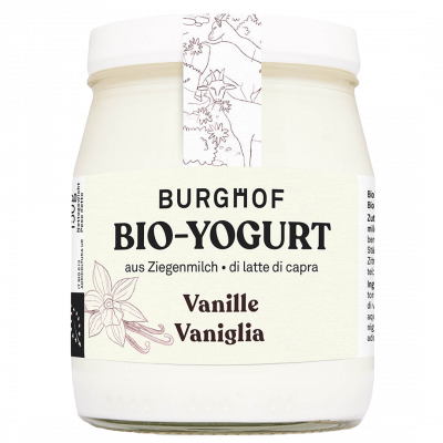 Burghof Ziegenjoghurt Vanille im Glas (150gr) NEU